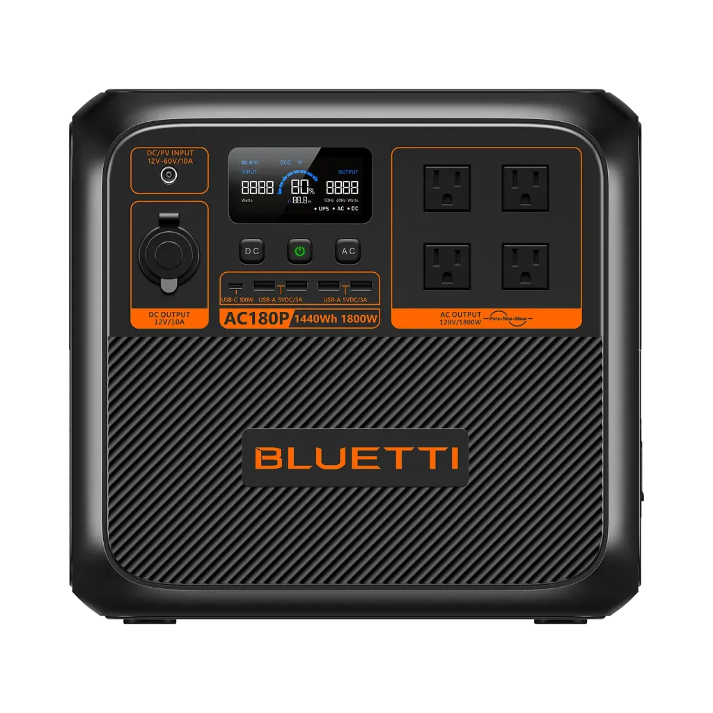 BLUETTI AC180P Estación de energía portátil | 1,800 W 1,440 Wh